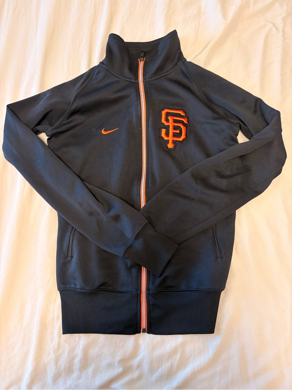 Nike San Francisco Giants Black Zip-Front Jacket with Orange Trim
